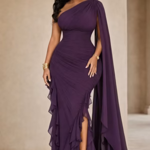 Showing 80 of 484 media items Attachment Details Oblique-Collar-Long-Streamer-Ruffle-Hem-Slit-Maxi-Dresses-Purple.avif
